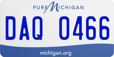 MI license plate DAQ0466