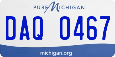 MI license plate DAQ0467