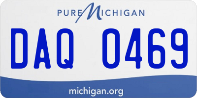 MI license plate DAQ0469