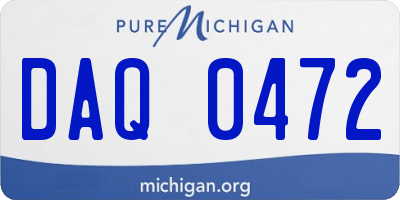 MI license plate DAQ0472
