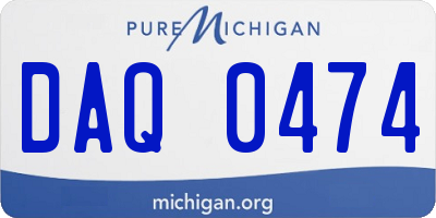 MI license plate DAQ0474