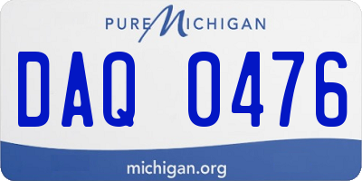 MI license plate DAQ0476