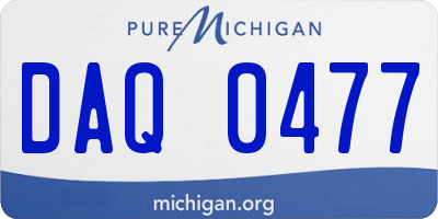 MI license plate DAQ0477