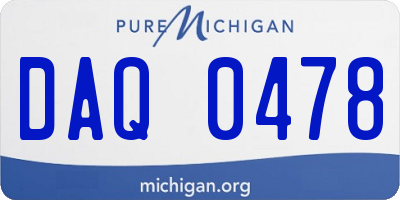 MI license plate DAQ0478