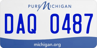 MI license plate DAQ0487