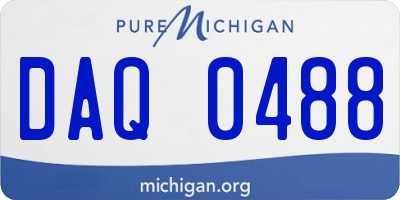 MI license plate DAQ0488