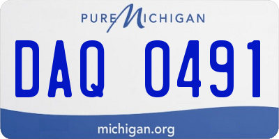 MI license plate DAQ0491