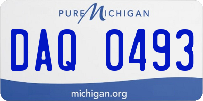 MI license plate DAQ0493