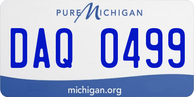 MI license plate DAQ0499