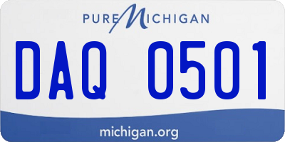 MI license plate DAQ0501