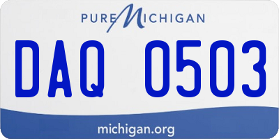 MI license plate DAQ0503