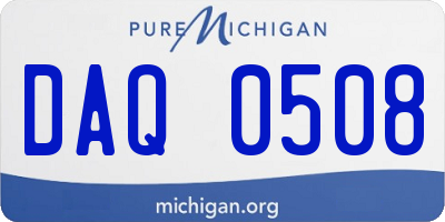 MI license plate DAQ0508