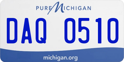 MI license plate DAQ0510