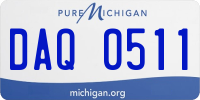 MI license plate DAQ0511