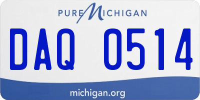 MI license plate DAQ0514