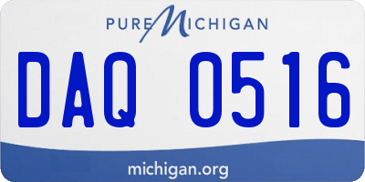 MI license plate DAQ0516