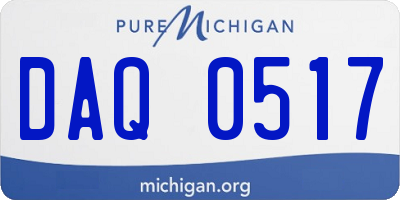 MI license plate DAQ0517