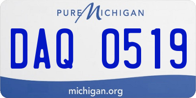 MI license plate DAQ0519