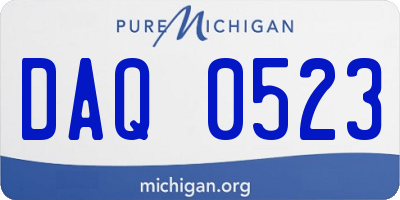 MI license plate DAQ0523