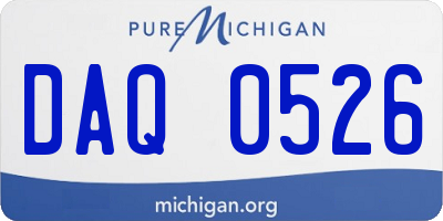 MI license plate DAQ0526