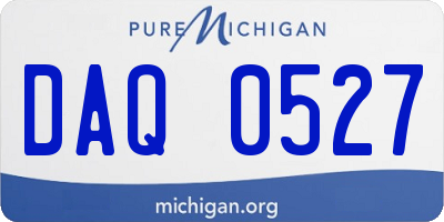 MI license plate DAQ0527