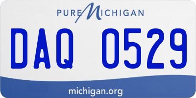 MI license plate DAQ0529