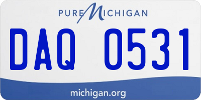 MI license plate DAQ0531