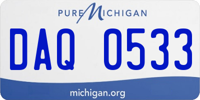 MI license plate DAQ0533
