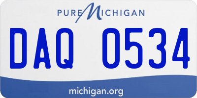 MI license plate DAQ0534