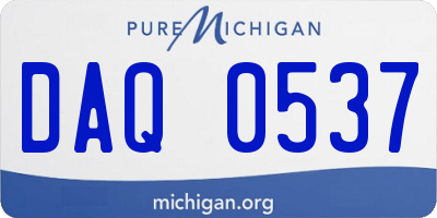 MI license plate DAQ0537