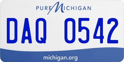 MI license plate DAQ0542