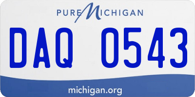 MI license plate DAQ0543