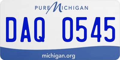 MI license plate DAQ0545