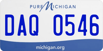 MI license plate DAQ0546