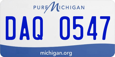 MI license plate DAQ0547