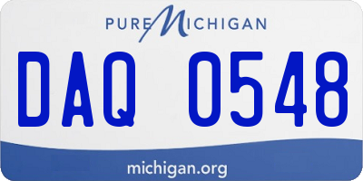 MI license plate DAQ0548