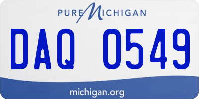 MI license plate DAQ0549