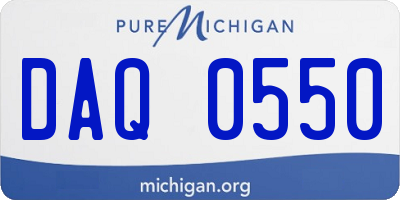 MI license plate DAQ0550