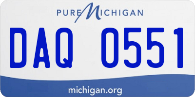 MI license plate DAQ0551