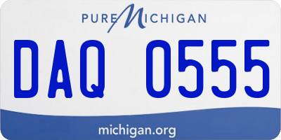 MI license plate DAQ0555