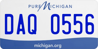 MI license plate DAQ0556