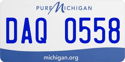 MI license plate DAQ0558