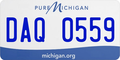 MI license plate DAQ0559