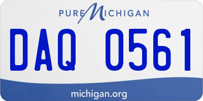 MI license plate DAQ0561