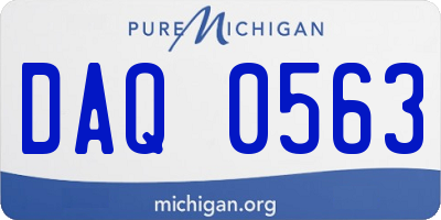 MI license plate DAQ0563