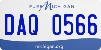 MI license plate DAQ0566