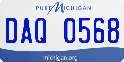 MI license plate DAQ0568