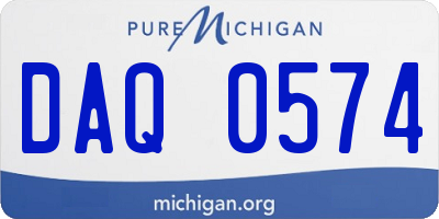 MI license plate DAQ0574