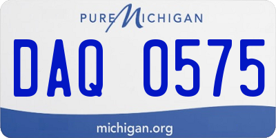 MI license plate DAQ0575
