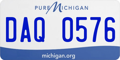 MI license plate DAQ0576